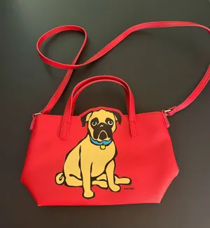 Marc Tetro Red Pug Crossbody Purse thumbnail 1