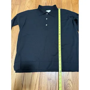 Tuckernuck Black Linen Blend Clayton Knit Polo‎ Top Size XS/S thumbnail 7