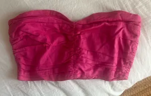 ZARA Pink Bandeau Crop Top thumbnail 1