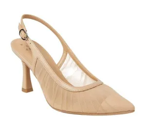 NWT A New Day Abigail Pleated Mesh Slingback Heels 94462855 Tan Brown 9.5M thumbnail 1