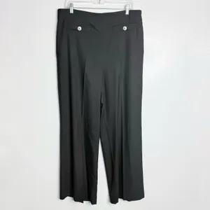 NWOT Ann Taylor The Button Trim Sailor Wide-Leg Pant Black Size‎ 14 Workwear thumbnail 2