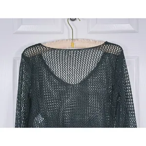 Superdown Whimsigoth Crochet Open Knit Crop Top XS Black Y2K Festival Rave Goth thumbnail 6
