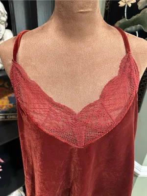 Storia Burnt Orange Velvet Lace Camisole – Size Small thumbnail 3