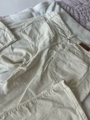 Lands' End off white cream corduroy pants thumbnail 6