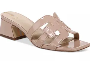 New In Box Sam Edelman Block Heel Pink Patent Slides Sz 8.5 thumbnail 1
