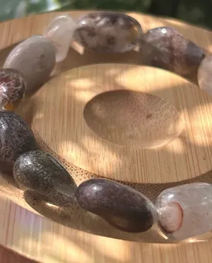 Garden quartz lodolite crystal stretch bracelet thumbnail 1
