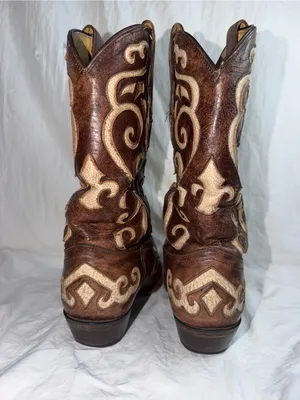 Tony Lama Earth Santa Fe Leather Snip Toe Western Boots VF3024 Size 9B thumbnail 4