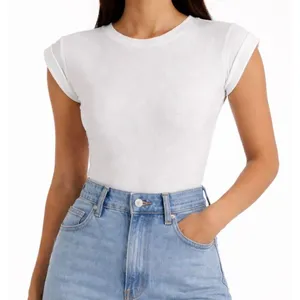 Zara white ribbed rolled sleeve bodysuit size small thumbnail 1