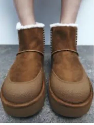 Zara Woman's Brown Suede Boots with Fleece Lining Size EU 37/6.5 thumbnail 9