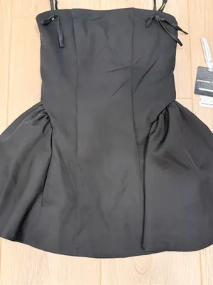 Innovare Denim Black Corset Lace Up Fit & Flare Mini Dress thumbnail 4