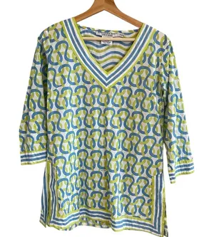 Gretchen Scott Womens Tunic Coverup Top Size S Beachy Resort Vacation Coastal thumbnail 1