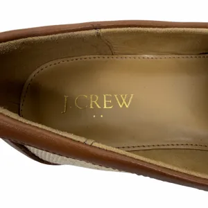 J. Crew Woven Raffia Slip On Penny Loafer Natural Brown Size 7 thumbnail 12