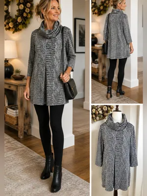 Tyler Boe Kim Print Cowl Neck Tunic Top Snake Print 3/4 Sleeve Stretch Knit~S💛 thumbnail 2