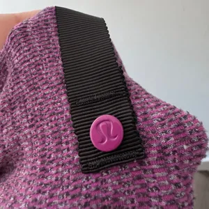 Lululemon Vinyasa Scarf Mini Check‎ Pique Ultra Violet Black Purple Rulu Wrap thumbnail 6