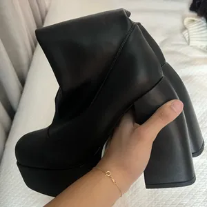 Black Platform Ankle Boots Size 8 thumbnail 3