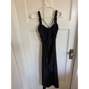 NWT Halara black open tie back‎ dress size xl thumbnail 5