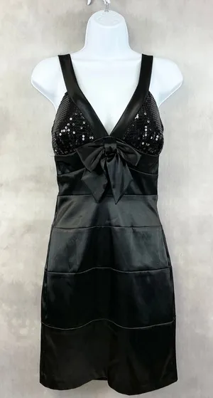 Zum Zum Sequin Satin‎ Mini Dress 1/2 Y2K Glam Party Night Out HoCo Cocktail Club thumbnail 1