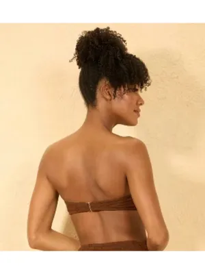 NWT Shade & Shore Brown Crochet Front Knot Bandeau Bikini Top - Size Extra Small thumbnail 7