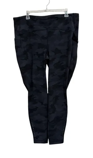 Lululemon‎ Fast and Free High-Rise Tight 25 Nulux Camo Deep Coal Multi Size 18 thumbnail 1