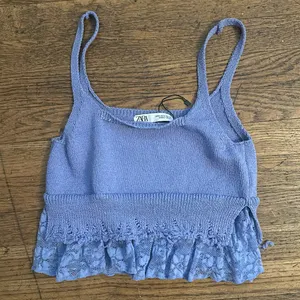 Zara purple knit lace Crop tank top! thumbnail 1