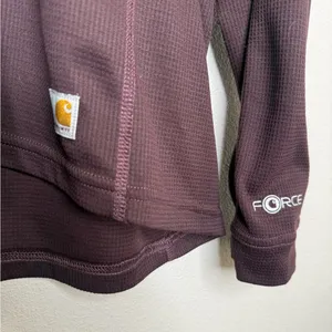 Carhartt Women's Base Force Midweight Tech Crew baselayer top color Deep Wine thumbnail 4