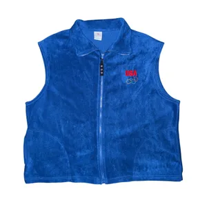 Vintage‎ USA Olympics Committee Blue Fleece Vest Retro United States thumbnail 1