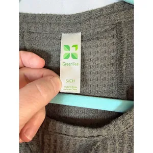 Green Tea Top Womens Small Olive Green Waffle Knit Thermal Long Sleeve thumbnail 3