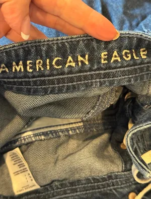 American Eagle AEO Denim Button Front Mini Skirt Lace up Western Country Jean 6 thumbnail 6