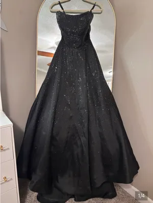Sherri Hill Black Sparkly Ball Gown Dress thumbnail 1