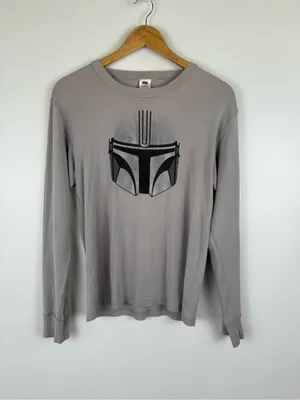 Hanna Andersson Star Wars The Mandalorian Adult Pajama Set Size Small Gray thumbnail 3