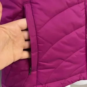 Land’s End Women’s Fuchsia Black Sleeveless Full Zip Puffer Nylon Vest-Small 6-8 thumbnail 6