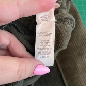Aerie Women M Reg Olive Green Corduroy Ribbed Flare Pants Festival Boho Lounge thumbnail 10