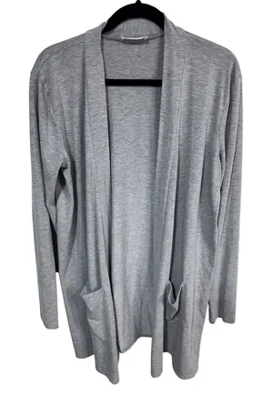 Zanana XL Women's Gray Ribbed Knit‎ Cardigan Top Cozy Lounge Casual Chic thumbnail 1