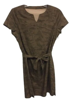 NEW Womens S Anthropologie Sample Camo Camouflage Midi Dress Pockets Tulle Brand thumbnail 1