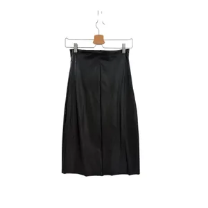Commando Faux Leather Side‎ Slit Midi Skirt Black Pull On Size Medium thumbnail 6