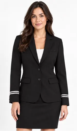 United Airlines Flight Attendant Blazer Fourmy Cintas Women 4 Tall Wool Blend thumbnail 1