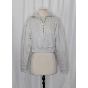 NWT!! WEWOREWHAT Half Zip Hoodie Heathered Gray Sweatshirt Hood Athleisure Small thumbnail 2