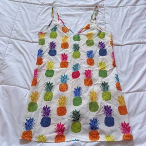 SheIn Womens Size Medium Whit‎ Tropical Cover Up Dress Beach Summer Resortwear thumbnail 7