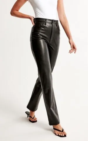 Abercrombie 90s Straight Leather Pants thumbnail 1