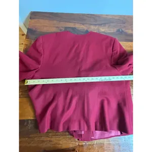 Pendleton Vintage Blazer Burgundy Round‎ Neck Button Front 100% Virgin Wool thumbnail 9
