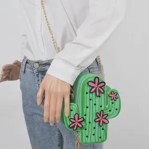 Vegan leather cactus crossbody bag thumbnail 3