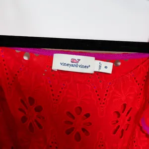 Vineyard Vines Cotton Eyelet Lace Flutter Short Sleeveless Pullover Midi Dress 8 thumbnail 2