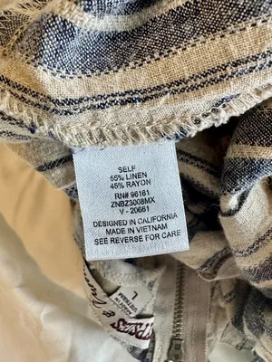 Gypsies & Moondust Linen Blend Striped Jumpsuit Size L – Beige & Blue thumbnail 7
