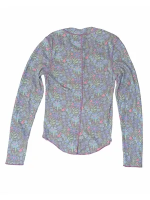 Natural Life Womens Floral Reagan Thermal Long Sleeve Henley Top Size S Layering thumbnail 3