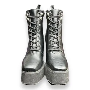 Koi‎ Womens Chunky Platform Lace Up Army Combat Ankle Booties Size 5 EUC thumbnail 2