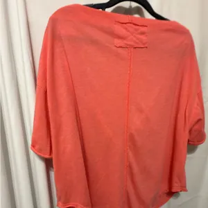 We The Free NWOT Free People Just Chill Slouchy Draping Top Size Large, Tangerine thumbnail 10