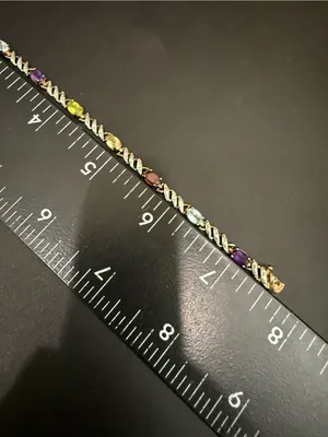 Ross Simons 925 Gold Over Sterling Silver Vermeil Multicolored Gem 7.5” Bracelet thumbnail 10