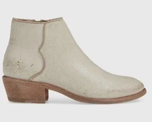 Frye Carson Piping Off-White Leather Crackled Vintage Chelsea Casual Ankle Boots thumbnail 1