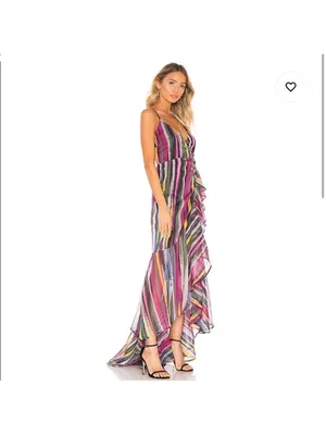 MICHAEL COSTELLO x REVOLVE Atienne High Low Maxi Dress w/ Train in Multi Size XS thumbnail 2