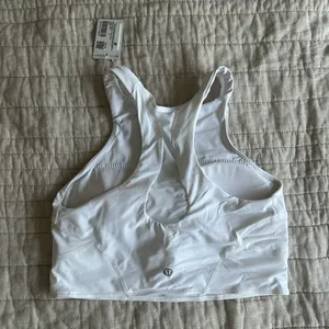 White Lululemon Mesh Back Train Bra in size 6 thumbnail 3